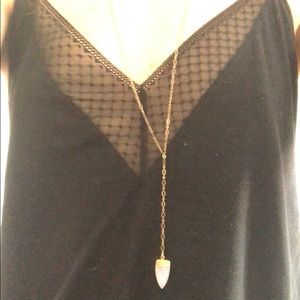 19” length gold “shark tooth” necklace